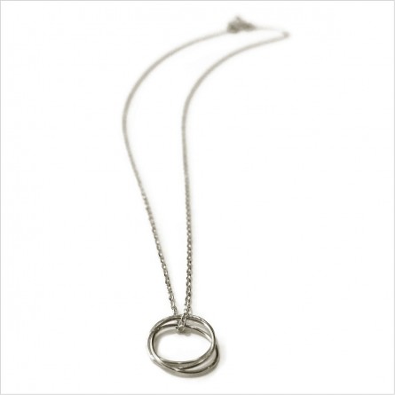 Collier pendentifs 3 anneaux sur chaine en Argent - Bijoux fins et fantaisies