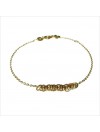 Bracelet 15 anneaux sur chaine en plaqué or - Bijoux délicat