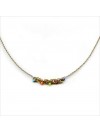 Collier anneaux perlés multicolores sur chaine en plaqué or - Bijoux fins et originaux