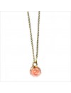 Collier chaine en plaqué or médaille petite rose nacrée - Bijoux fins intemporels