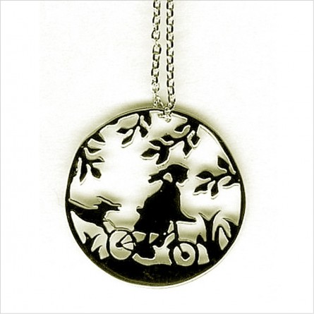 Collier 4 saisons médaille été sur chaine en argent - Bijoux fins et fantaisies