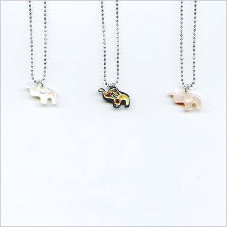The pearly elephant on silver chain