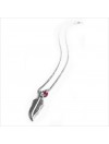 Collier mini plume perlée rouge sur chaine en argent - Bijoux modernes - Gag et Lou - bijoux fantaisie