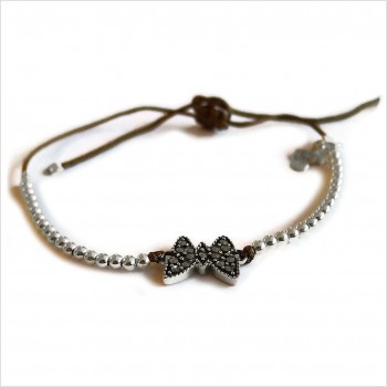 Marcasite butterfly with small bead on sliding link