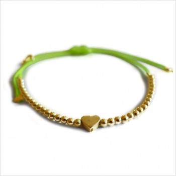 Heart mini charms with mini bead on sliding link