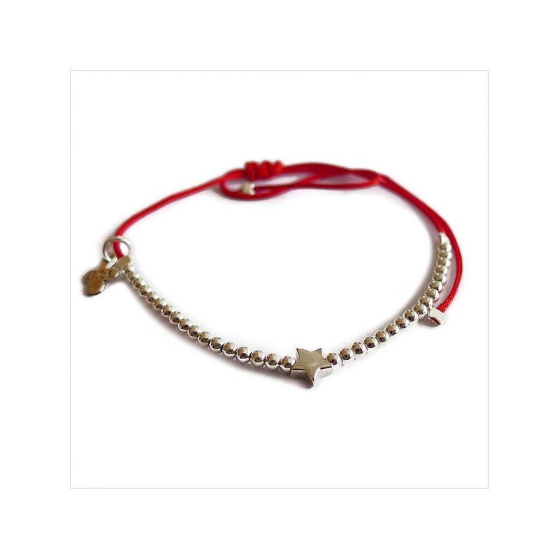 L'étoile micro charms mini perle sur lien coulissant en argent - bijoux modernes - gag et lou - bijoux fantaisie