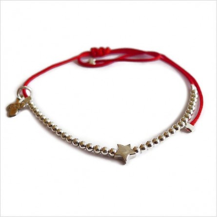 L'étoile micro charms mini perle sur lien coulissant en argent - bijoux modernes - gag et lou - bijoux fantaisie