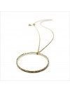 Collier anneau martelé 30 mm sur chaine en plaqué or - Bijoux fins et intemporels