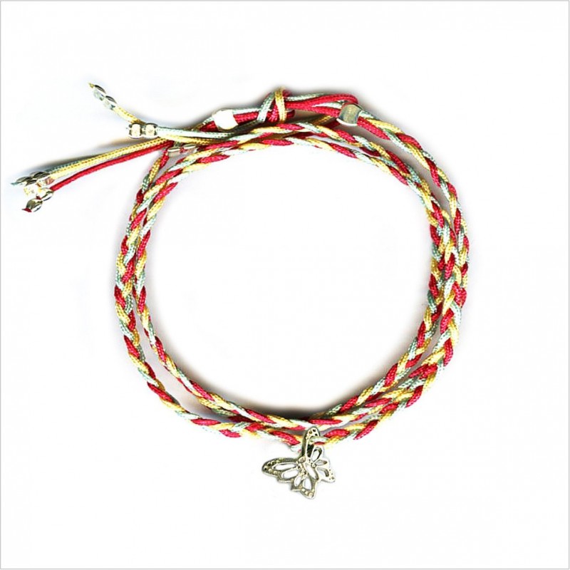 Mini papillon brésilien tressé en argent - bijoux modernes - gag et lou - bijoux fantaisies