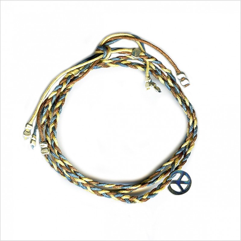 Mini Peace brésilien tressé en argent - bijoux modernes - gag et lou - bijoux fantaisies