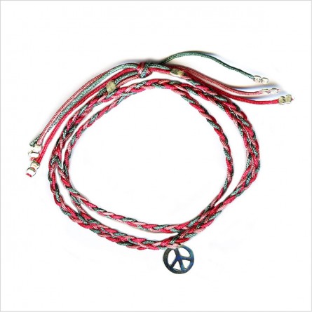 Mini Peace brésilien tressé en argent - bijoux modernes - gag et lou - bijoux fantaisies