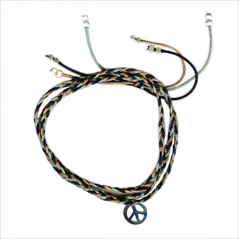 Mini Peace brésilien tressé en argent - bijoux modernes - gag et lou - bijoux fantaisies