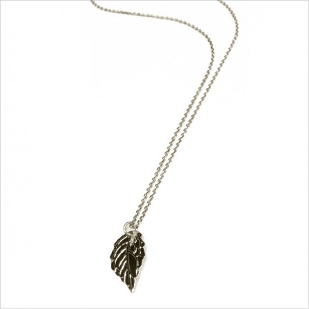 Collier médaille feuille d'automne sur chaine en argent - Bijoux fins fantaisies