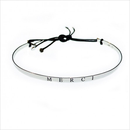 Jonc gravé message merci en argent - bijoux fins et intemporels