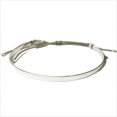 Jonc en argent martelé ajustable - bijoux fins et tendances