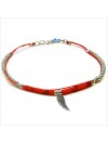 Tube stones bracelet with an angel wing mini charm