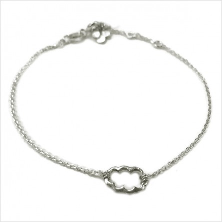 Bracelet nuage évidé sur chaine en argent - bijoux fins et fantaisies