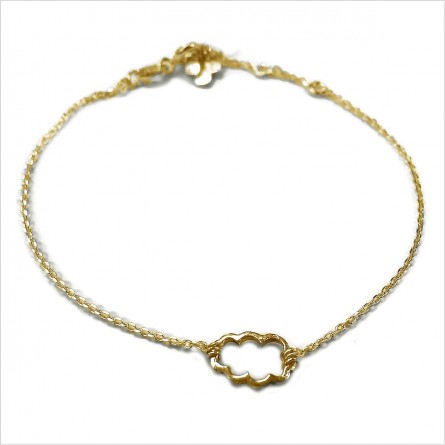 Bracelet nuage évidé sur chaine en plaqué or - bijoux fins et fantaisies