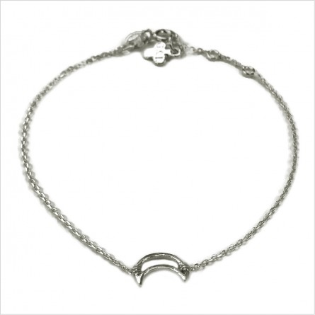 Bracelet lune évidée sur chaine en argent - bijoux fins et fantaisies