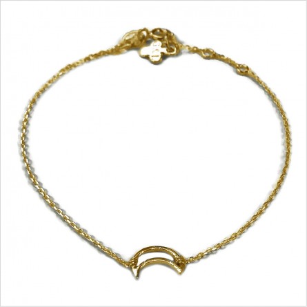 Bracelet lune évidée sur chaine en plaqué or - bijoux fins et fantaisies