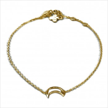Bracelet lune évidée sur chaine en plaqué or - bijoux fins et fantaisies