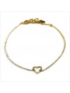 Bracelet coeur évidé sur chaine en plaqué or - bijoux fins et fantaisies