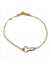 Bracelet clé évidée sur chaine en plaqué or - bijoux fins et fantaisies