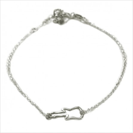 Bracelet guitare évidée sur chaine en argent - bijoux fins et fantaisies