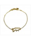Bracelet panthère évidée sur chaine en plaqué or - bijoux fins et fantaisies