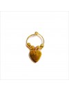 Créoles en plaqué or avec perles facettées pendentif coeur - Bijoux fins et fantaisies