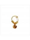 Créoles en plaqué or avec perles facettées pendentif grelot - Bijoux fins et fantaisies