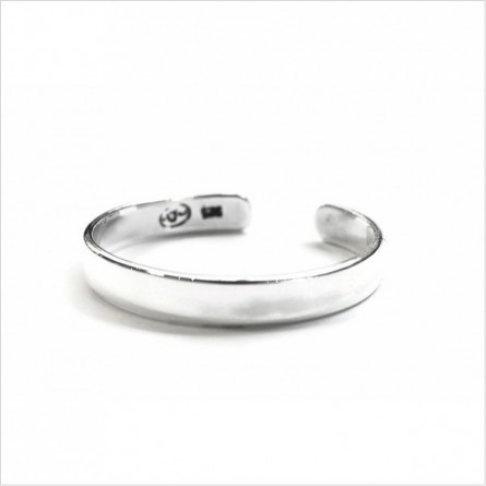 Bague anneau en argent ajustable lisse - bijoux fins de créateur