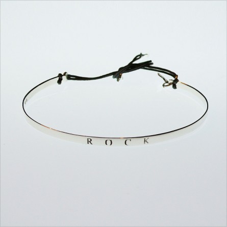Jonc gravé message rock en argent - bijoux fins et tendances