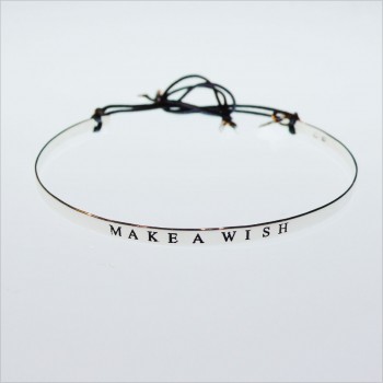 Jonc gravé message Make a wish en argent - bijoux fins et intemporels