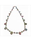 Collier plaqué or sur chaine de pierres fines en tourmaline multicolore - Bijoux moderne