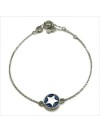Bracelet émaillé sur chaine argent médaille étoile bleu marine - Bijoux modernes - Gag et Lou - bijoux fantaisie