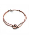 Bracelet papillon émaillée rose coulissant en argent sur lien rose - Bijoux modernes - Gag and Lou - bijoux fantaisie