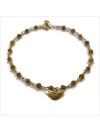 Bracelet Faro sur chaine plaqué or en quartz fumé et charms croix - Bijoux modernes - Gag et lou - bijoux fantaisie
