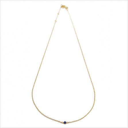 Collier Délicat en plaqué or avec une pierre semi-précieuse en lapis lazuli - Bijoux fins et intemporels