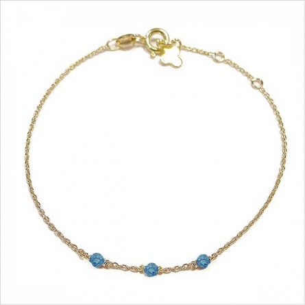Bracelet 3 microstones apatite en plaqué or - bijoux modernes - gag et lou - bijoux fantaisie