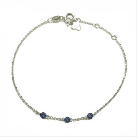 Bracelet 3 microstones iolite en argent - bijoux modernes - gag et lou - bijoux fantaisie