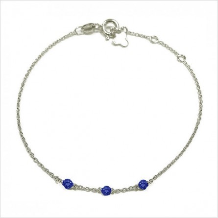 Bracelet 3 microstones lapis lazuli en argent - bijoux modernes - gag et lou - bijoux fantaisie