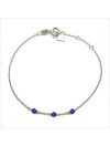 Bracelet 3 microstones lapis lazuli en argent - bijoux modernes - gag et lou - bijoux fantaisie