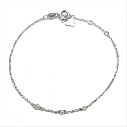 Bracelet 3 microstones perles fines en argent - bijoux modernes - gag et lou - bijoux fantaisie