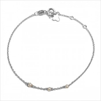Bracelet 3 microstones perles fines en argent - bijoux modernes - gag et lou - bijoux fantaisie
