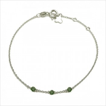 Bracelet 3 microstones agate verte en argent - bijoux modernes - gag et lou - bijoux fantaisie