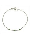 Bracelet 3 microstones agate verte en argent - bijoux modernes - gag et lou - bijoux fantaisie