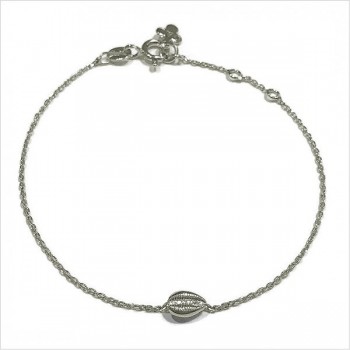 Bracelet mini Cauris sur chaine en argent - bijoux fins et tendances