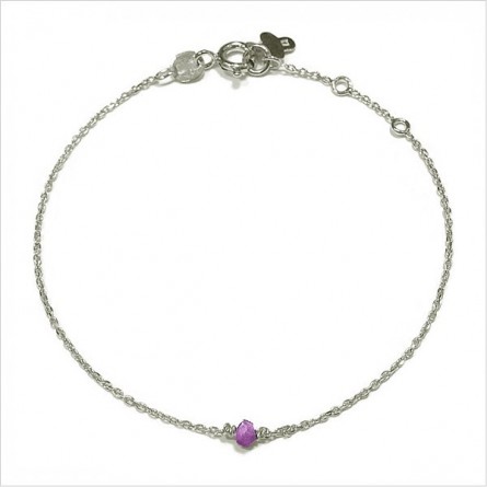 Bracelet Délicat en argent avec une pierre semi-précieuse en améthyste - Bijoux fins et intemporels