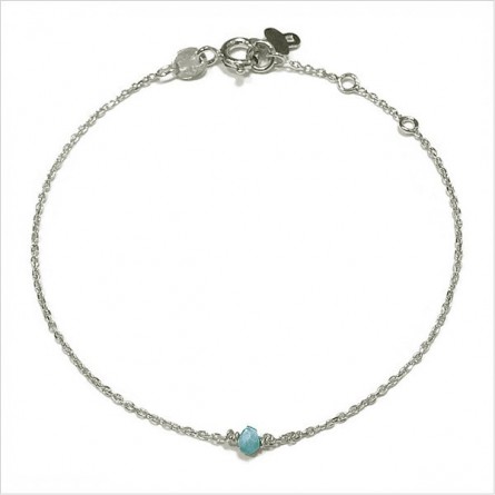 Bracelet Délicat en argent avec une pierre semi-précieuse en apatite - Bijoux fins et intemporels